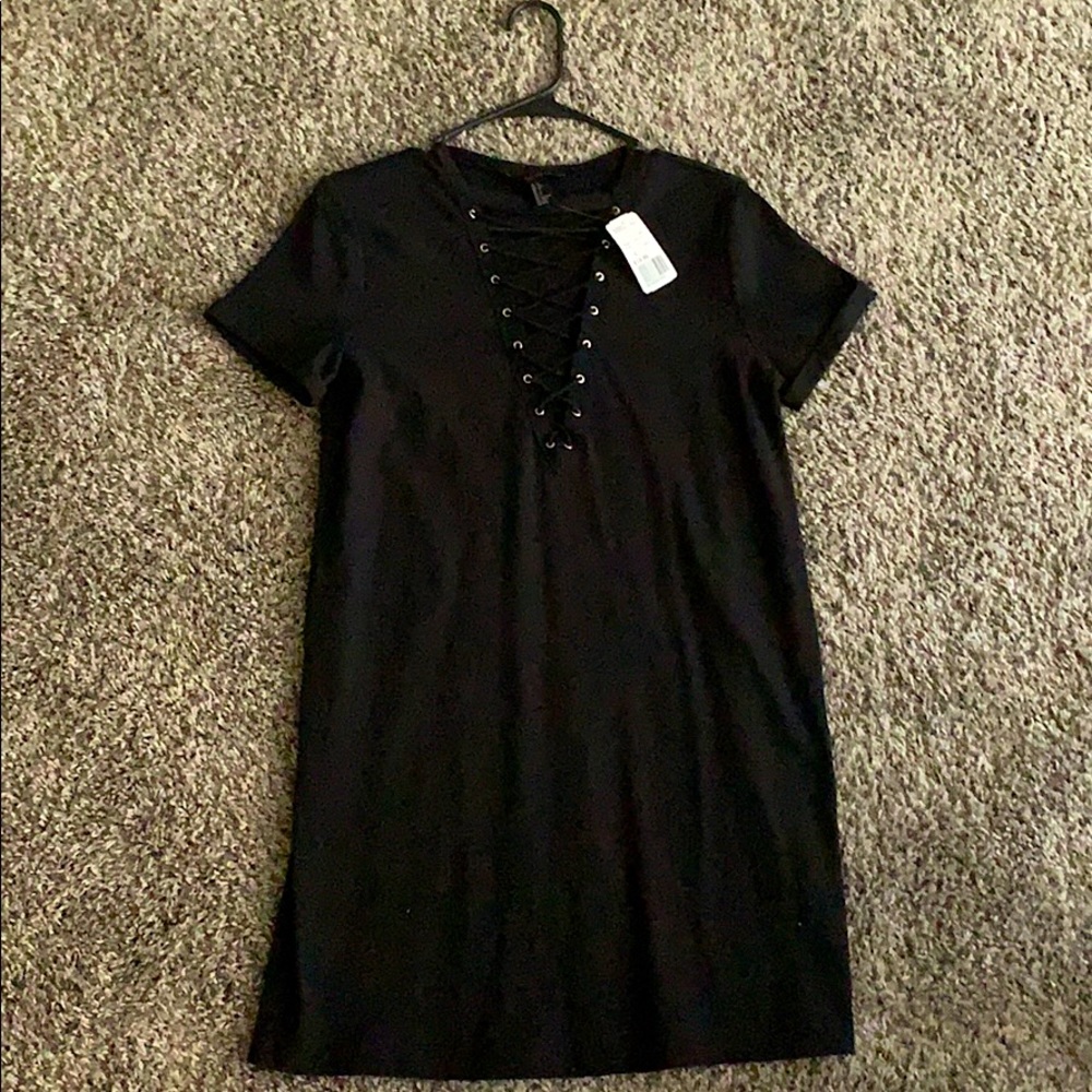 Forever 21 Laced Up Front T-Shirt Dress